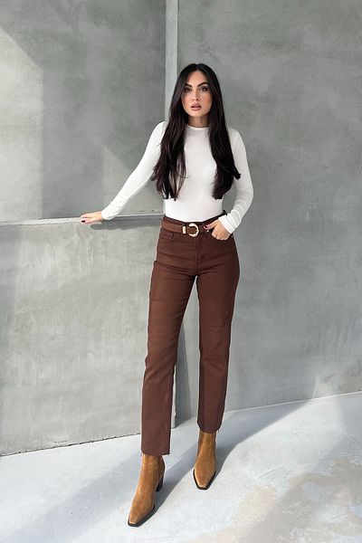 Seda Yalçın Atelier Brown Rennes Length Fit Cut-Out Leg Jeans