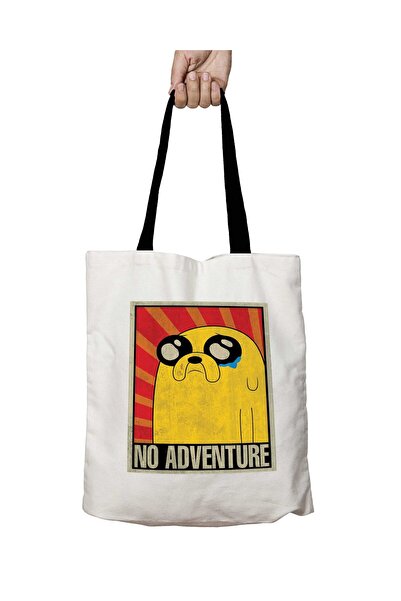 ART HEDİYE حقيبة كتف مدرسية قابلة للغسل بمقبض أسود من Adventure Time No Adven...