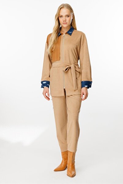 Ghisa Beli Kuşaklı Takım Camel