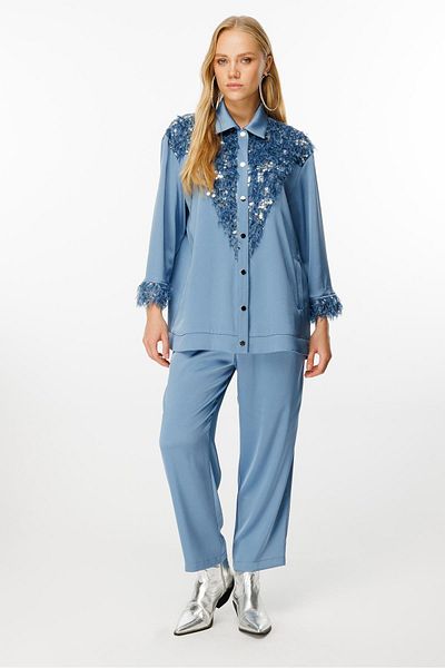 Ghisa Blue Set - Fur Detailed