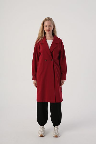 ALLDAY Άνετο πλεκτό μπουφάν Dark Claret Red Buttoned