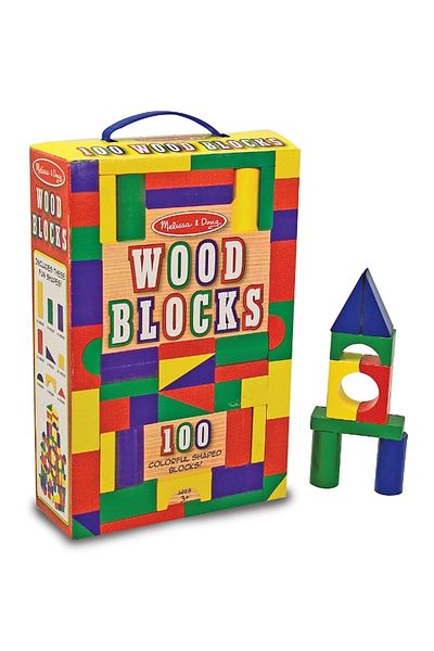 Melissa & Doug Wooden Block Set - 100 Pieces
