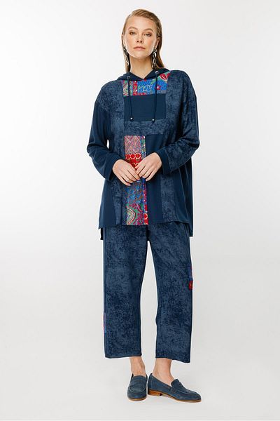 Ghisa Set cu glugă cu model albastru
