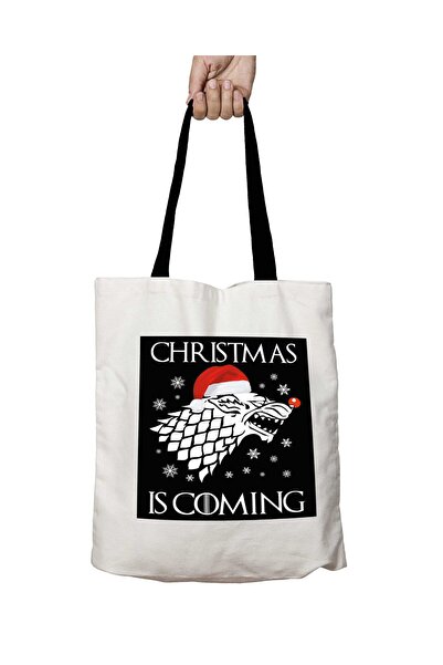 ART HEDİYE Чорна сумка з ручками Christmas is Coming Star Direwolf Sigil, що ...