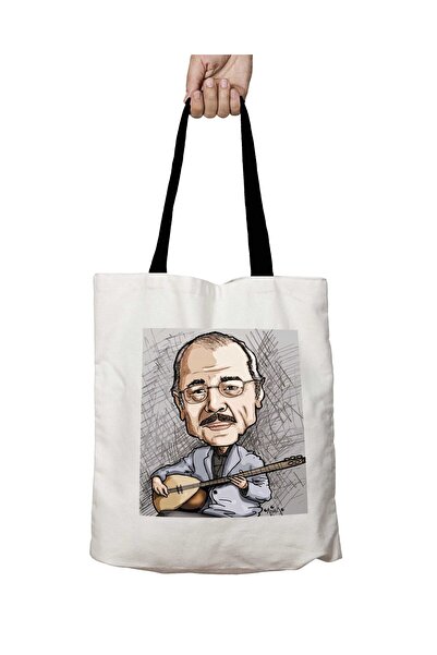 ART HEDİYE Чорна сумка з ручками Neşet Ertaş Bağlama, що можна прати, шкільна...