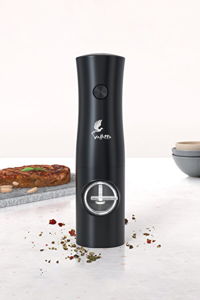 valletta Portofino Pilli Tuz Karabiber Değirmeni Otomatik Baharat Öğütücü Tek...