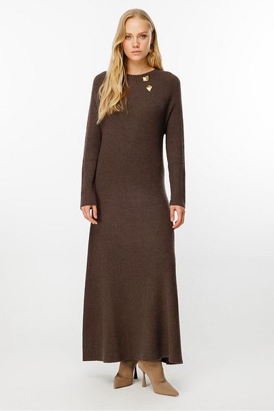 Ghisa Brown Knitwear Dress