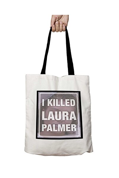 ART HEDİYE حقيبة كتف مدرسية قابلة للغسل بمقبض أسود من Twin Peaks I Killed Lau...