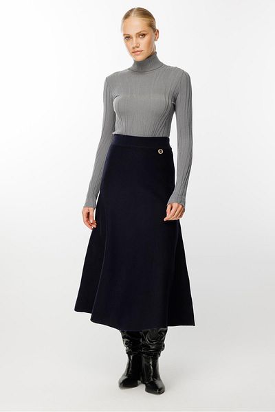 Ghisa Navy Blue Knitwear Skirt