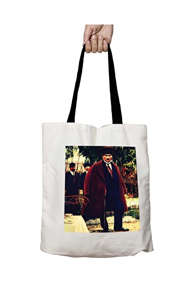 ART HEDİYE Чорна сумка з ручками, капелюхом Ататюрка, можна прати, шкільна су...