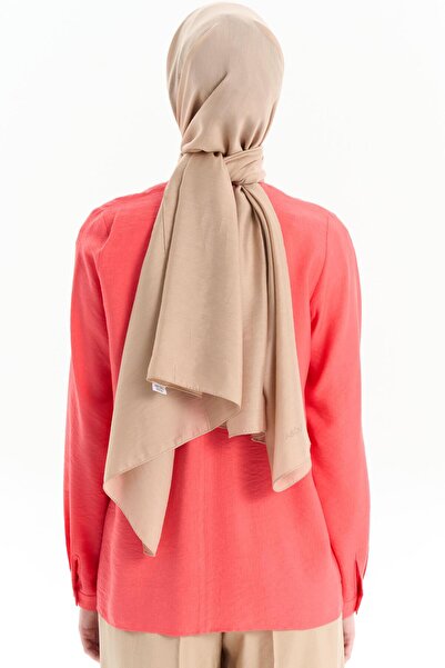 Tuğba Yakası Pileli Boncuk İşlemeli Bluz - Mercan