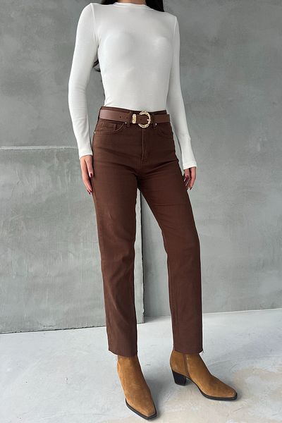 Seda Yalçın Atelier Brown Rennes Length Fit Cut-Out Leg Jeans