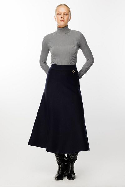 Ghisa Navy Blue Knitwear Skirt