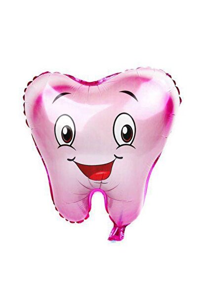 Parti Dükkanım بالون فويل للاسنان وردي 50x48 سم