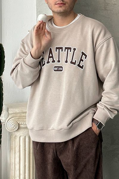 HYMAN Men's Seattle Printed Oversize Sweatshirt