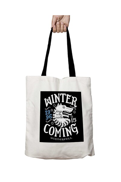 ART HEDİYE حقيبة كتف مدرسية قابلة للغسل من Winterfell Star مع مقبض أسود