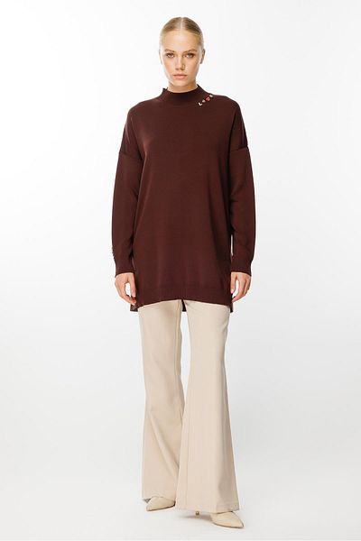Ghisa Coffee Color Knitwear Tunic