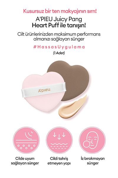Missha Juicy Pang Heart Puff - a'Pieu Heart Shaped Makeup Sponge
