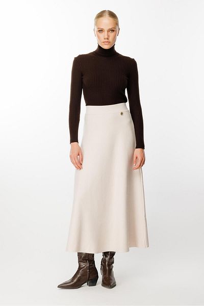 Ghisa Stone Color Knitwear Skirt