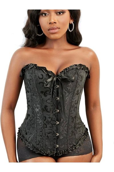 secret night Viktorian Vintage - Adjustable Patterned 1stClass Quality Corset Bustier, Gothic Corset