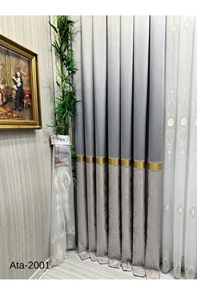 NİVEMESHOME Nivemeshome Ata Ft614168 V-2001 Сив 1/3 Плътно набрана завеса за ...