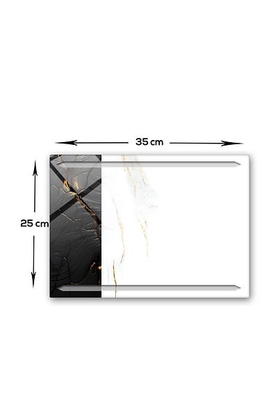 Decorita Dark Stone Glass Cutting Board - 25cm x 35cm Channelled, Patented Table