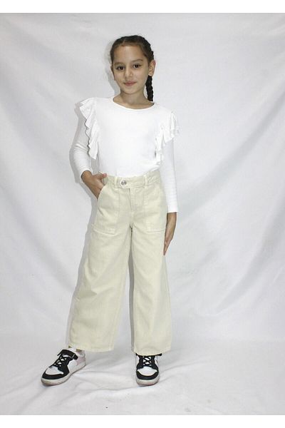 Ede Tekstil Girl's Side Pocket Gabardine Trousers