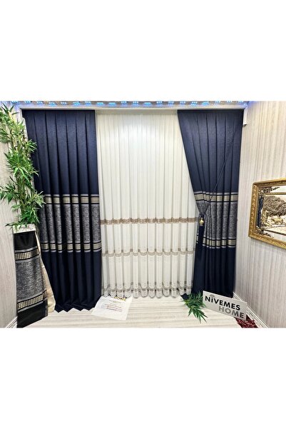 NİVEMESHOME Nivemeshome Venus Fj 631728   V-517 Bleumarin 1/3 Închidere Corti...