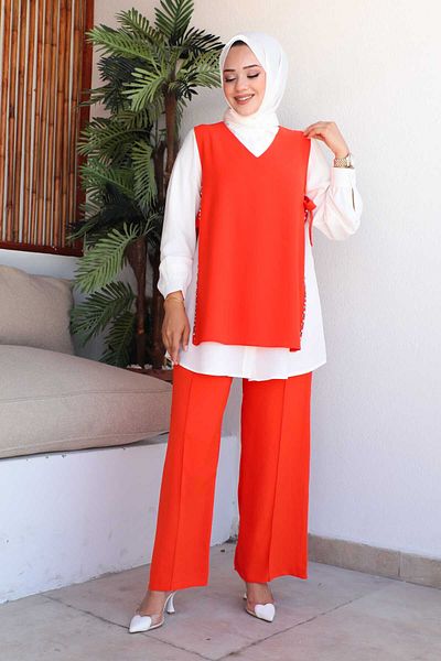 İmajButik Πορτοκαλί σετ 3 τεμαχίων με λεπτομέρεια στο πλάι
