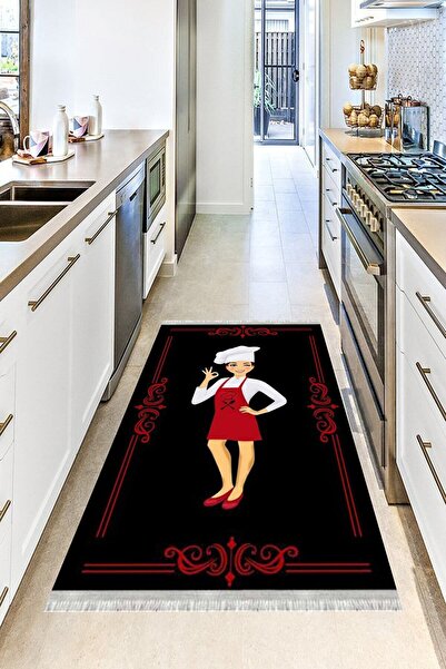 MOTTO HALI Verona Kaymaz Deri Tabanlı Yıkanabilir Antibakteriyel Dijital Bask...