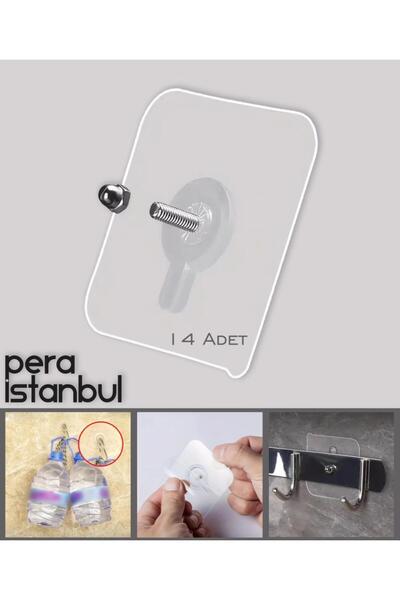 Pera İstanbul 14 Adet Süper Güçlü Şeffaf Vidalı Çerçeve Askısı Resim Kancası ...