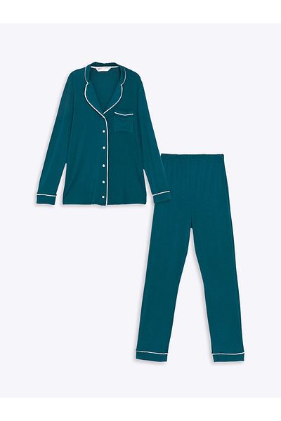 LC Waikiki Lcwk Set de pijamale cu mânecă lungă, guler de cămașă, pentru femei