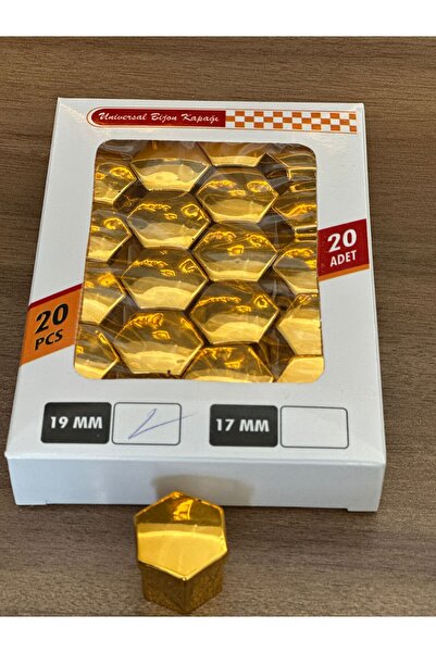 doğruluk galvano Bijon Kapağı 19mm Düz Parlak Gold 20li Set