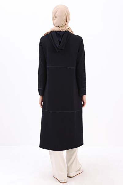 ALLDAY Navy Blue Hooded Zipper Cardigan