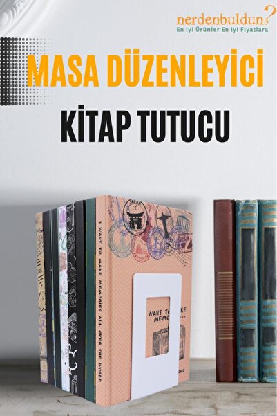 Deer Home Tekli Beyaz Masa Düzenleyici Kaymaz Dekoratif Kitap Ayağı Ofis Deko...