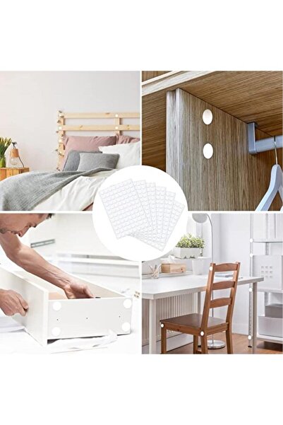 deer home by Pera İstanbul 100 Adet Parlak Beyaz Ahşap Mobilya Dolapları Için Kendinden Yapışkanlı Vida Tapası Tıpası Kapatıcı
