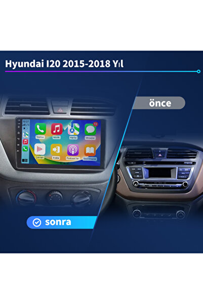 Dobest Hyundai i20 (2015-2018Yıl) Kablosuz Carplay/Navigasyon/gps/Geri vites ...