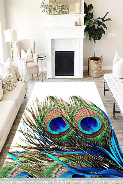 MOTTO HALI Floral Verona Kaymaz Deri Tabanlı Yıkanabilir Antibakteriyel Dijit...