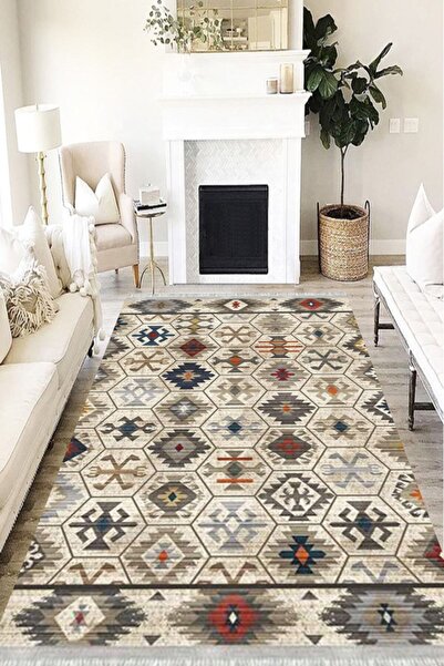 MOTTO HALI Otantik Eko Punto Kaymaz Tabanlı Yıkanabilir Antibakteriyel Dijita...