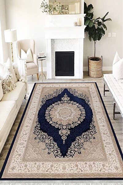 MOTTO HALI Otantik Cotton Şönil Kaymaz Tabanlı Yıkanabilir Antibakteriyel Dij...