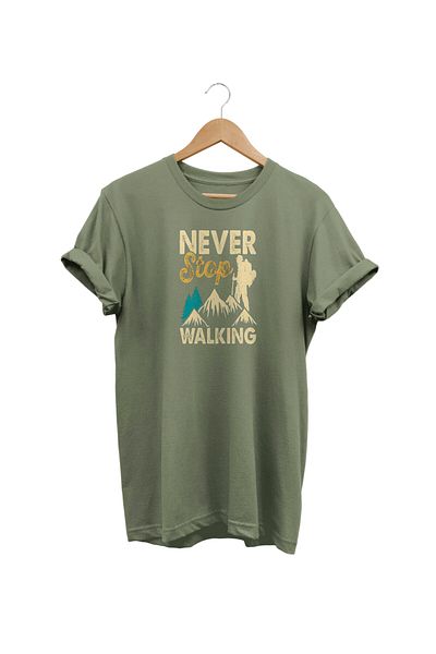 remonz Walking printed, 100% βαμβάκι, λαιμόκοψη, μπλουζάκι κανονικού μεγέθους, βασικό μπλουζάκι