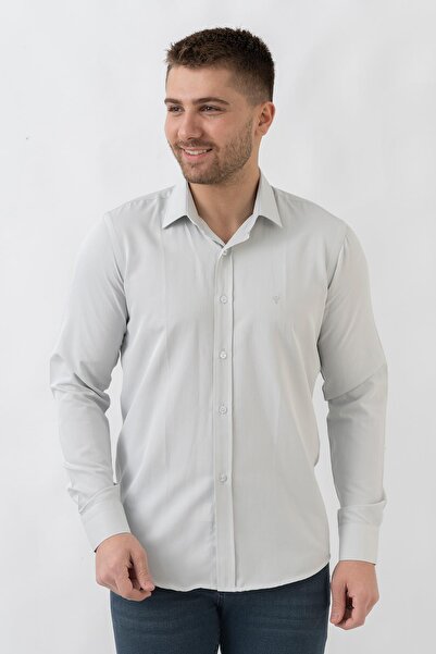 White Stone قميص فيرونا G186 قطن عادي بقصة مستقيمة حجر