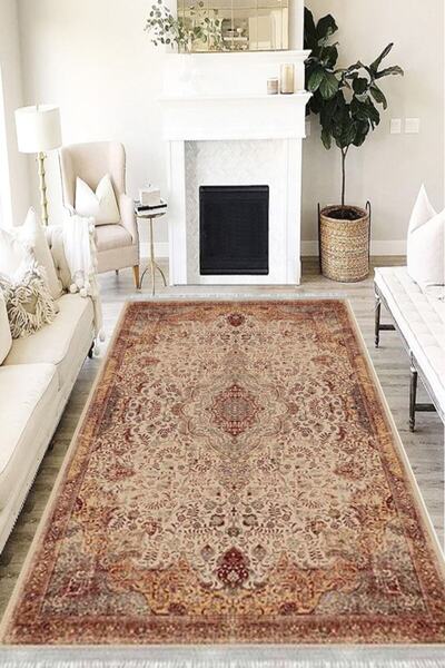 MOTTO HALI Otantik Eko Punto Kaymaz Tabanlı Yıkanabilir Antibakteriyel Dijital Baskı Halı Yolluk