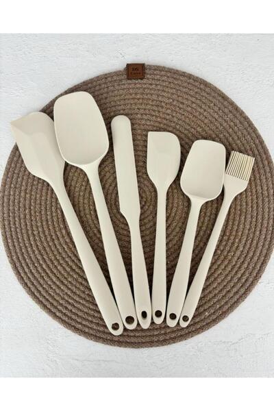 PEKİBU 6-Piece Silicone Spatula Set - Cream