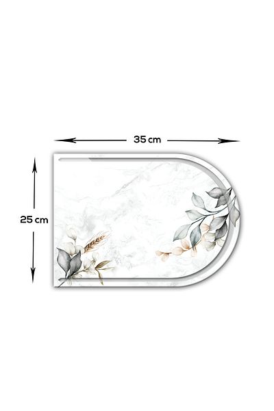 Decorita Dark Floral Glass Cutting Board - Oval Edge, 25cm x 35cm, Patented Product