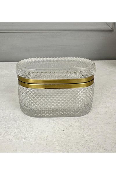 PEKİBU Zimba Patterned Crystal Glass Jewelry Box