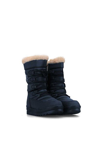 İncim Navy Blue Unisex Παιδικές μπότες χιονιού - Ψυχροαπωθητικές με φερμουάρ και γούνα