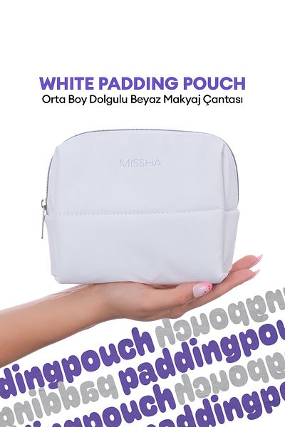 Missha Medium Size Filled White Makeup Bag Missha White Padding Pouch