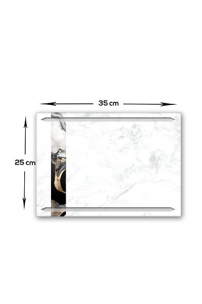 Decorita Mix White Striped Channeled Glass Cutting Board - 25cm x 35cm Patented Product