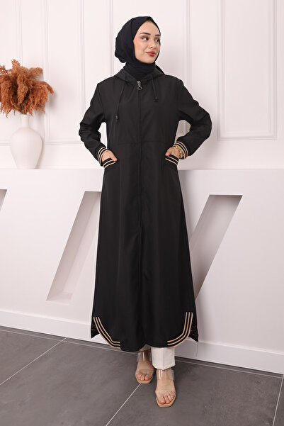 İmajButik Μαύρη καμπαρντίνα με κουκούλα - Ριμπ